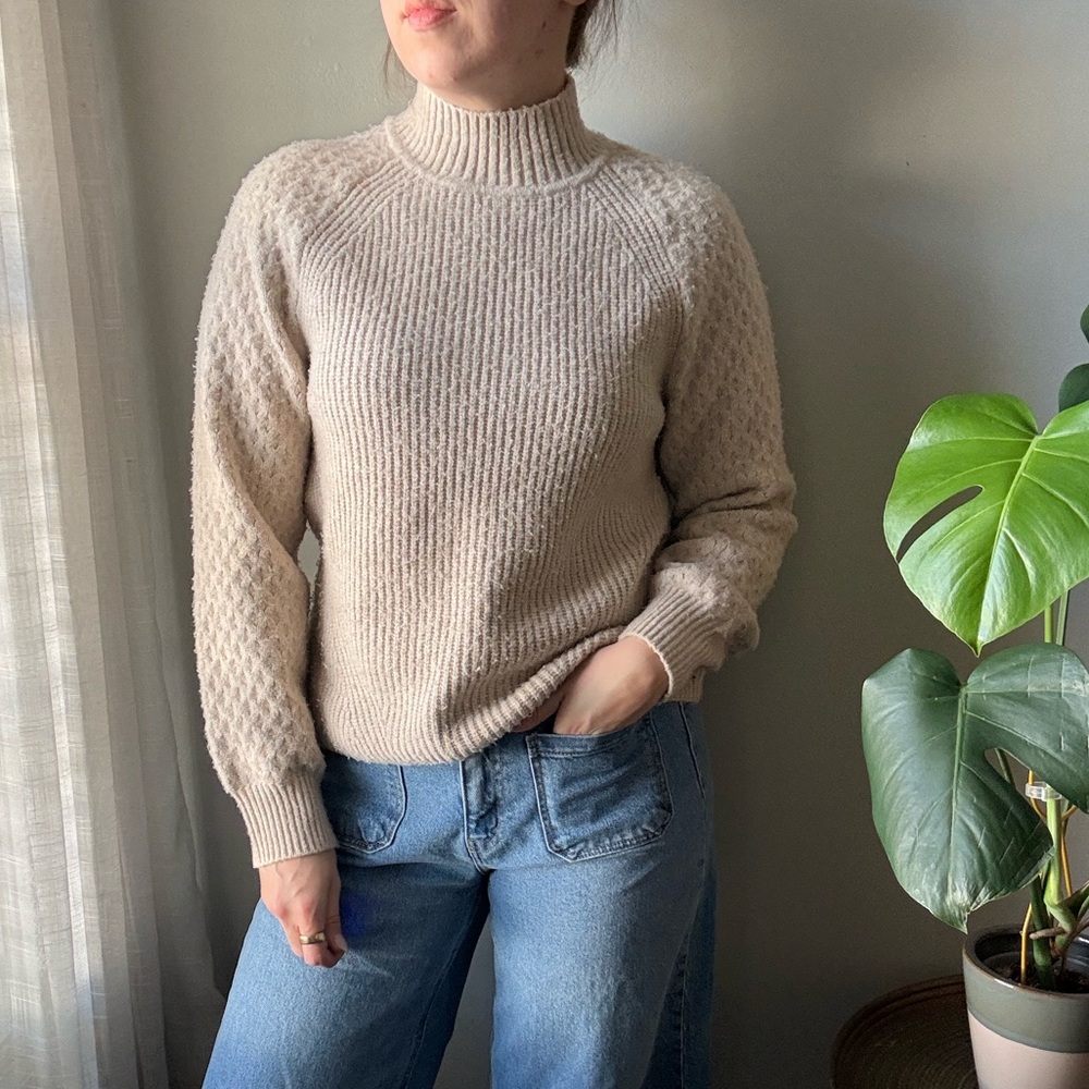 Calvin Klein Cream Turtleneck Sweater